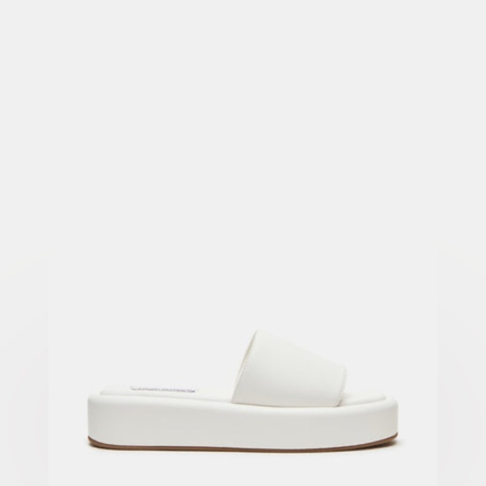 Steve Madden White Platform Square Toe Flat Wedge… - image 6